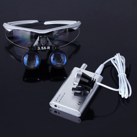 Powiększenie 3.5X lornetka lupa stomatologiczna chirurgia lupa chirurgiczna z reflektorem LED Light operacja medyczna lampa lupa 6